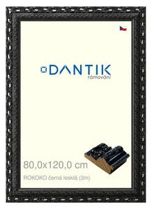 DANTIK rám na obraz 80x120 | ROKOKO černá lesklá (Plexi Čiré)