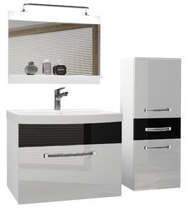 Kúpeľňový nábytok Belini Premium Full Version biely lesk / čierny lesk + umývadlo + zrkadlo + LED osvetlenie Glamour 27 Výrobca