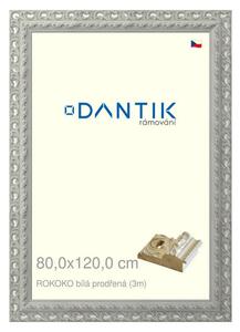 DANTIK rám na obraz 80x120 | ROKOKO bílá prodřená (Plexi Čiré)