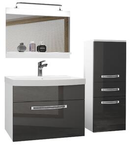 Kúpeľňový nábytok Belini Premium Full Version šedý lesk + umývadlo + zrkadlo + LED osvetlenie Glamour 26 Výrobca