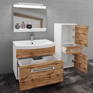 Kúpeľňový nábytok Belini Premium Full Version dub wotan + umývadlo + zrkadlo + LED osvetlenie Glamour 23