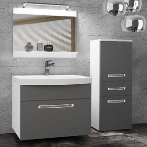 Kúpeľňový nábytok Belini Premium Full Version šedý mat + umývadlo + zrkadlo + LED osvetlenie Glamour 22