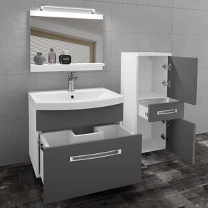 Kúpeľňový nábytok Belini Premium Full Version šedý mat + umývadlo + zrkadlo + LED osvetlenie Glamour 22