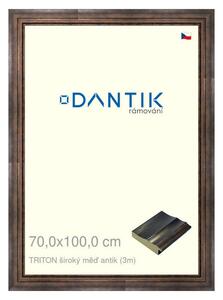 DANTIK rám na obraz 70x100 | TRITON široký měď antik (Plexi Čiré)