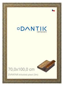 DANTIK rám na obraz 70x100 | ZVRATNÁ bílozlatá plast (Plexi Čiré)
