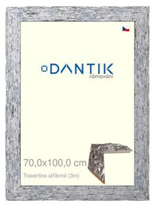 DANTIK rám na obraz 70x100 | TRAVERTINO stříbrné (Plexi Čiré)