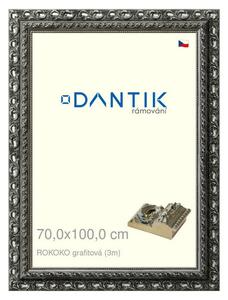 DANTIK rám na obraz 70x100 | ROKOKO grafitová (Plexi Čiré)