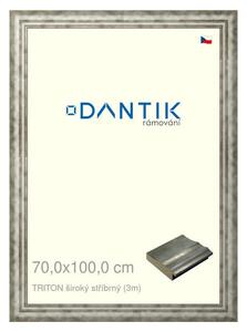 DANTIK rám na obraz 70x100 | TRITON široký stříbrný (Plexi Čiré)