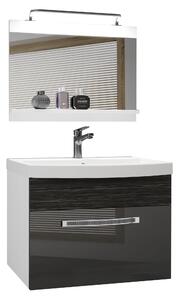 Kúpeľňový nábytok Belini Premium Full Version šedý lesk / eben kráľovský + umývadlo + zrkadlo + LED osvetlenie Glamour 14 Výrobca