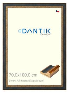 DANTIK rám na obraz 70x100 | ZVRATNÁ modrozlatá plast (Plexi Čiré)