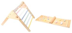 Drevený Piklerovej trojuholník MONTY, 59cm, s montessori doskou, viacfarebná ELIS design