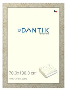 DANTIK rám na obraz 70x100 | PRAHA Bílá (Plexi Čiré)