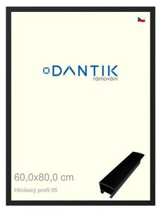 DANTIK rám na obraz 60x80 | ALU Černá matná (Plexi Čiré)