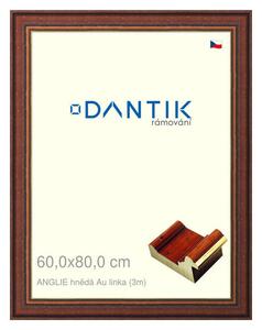 DANTIK rám na obraz 60x80 | ANGLIE hnědá Au linka (Plexi Čiré)