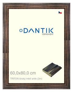 DANTIK rám na obraz 60x80 | TRITON široký měď antik (Plexi Čiré)