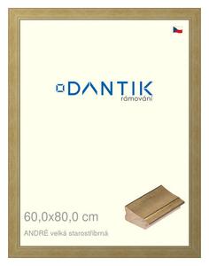 DANTIK rám na obraz 60x80 | ANDRÉ velká starostříbrná (Plexi Čiré)