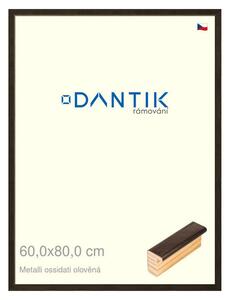 DANTIK rám na obraz 60x80 | Metalli oidati olověná (Plexi Čiré)