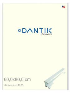 DANTIK rám na obraz 60x80 | ALU Bílá matná (Plexi Čiré)
