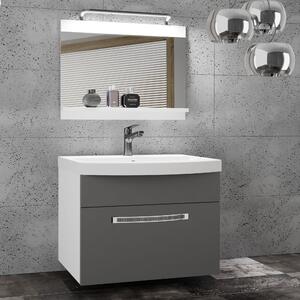 Kúpeľňový nábytok Belini Premium Full Version šedý mat + umývadlo + zrkadlo + LED osvetlenie Glamour 3