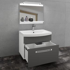 Kúpeľňový nábytok Belini Premium Full Version šedý mat + umývadlo + zrkadlo + LED osvetlenie Glamour 3