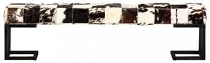 Lavica patchwork kozej kože Dekorhome Čierna