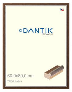 DANTIK rám na obraz 60x80 | TAIGA hnědá (Plexi Čiré)