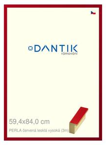 DANTIK rám na obraz 59,4x84 | PERLA červená lesklá vysoká (Plexi Čiré)