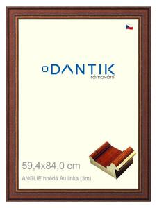 DANTIK rám na obraz 59,4x84 | ANGLIE hnědá Au linka (Plexi Čiré)