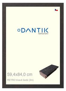 DANTIK rám na obraz 59,4x84 | RETRO tmavě šedá (Plexi Čiré)