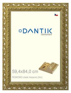 DANTIK rám na obraz 59,4x84 | ROKOKO zlatá házená (Plexi Čiré)