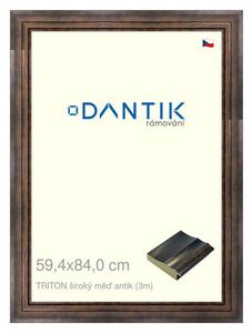 DANTIK rám na obraz 59,4x84 | TRITON široký měď antik (Plexi Čiré)