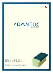 DANTIK rám na obraz 59,4x84 | BOX modrá mořená (Plexi Čiré)
