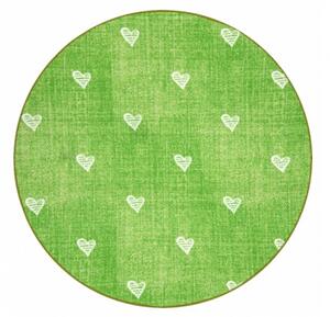 Koberec HEARTS kruh Jeans - zelený