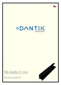 DANTIK rám na obraz 59,4x84 | ALU Černá matná (Plexi Čiré)