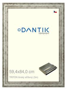 DANTIK rám na obraz 59,4x84 | TRITON široký stříbrný (Plexi Čiré)
