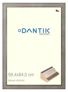 DANTIK rám na obraz 59,4x84 | Museo stříbrná (Plexi Čiré)