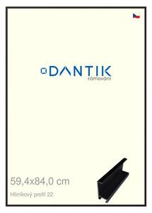 DANTIK rám na obraz 59,4x84 | ALU Černá matná (Plexi Čiré)