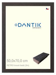 DANTIK rám na obraz 50x70 | RETRO tmavě šedá (Plexi Čiré)