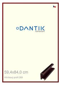 DANTIK rám na obraz 59,4x84 | ALU Červená Rubin broušená (Plexi Čiré)