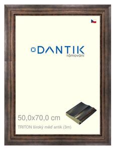 DANTIK rám na obraz 50x70 | TRITON široký měď antik (Plexi Čiré)