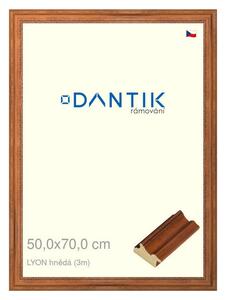 DANTIK rám na obraz 50x70 | LYON hnědá (Plexi Čiré)