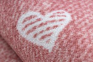 Koberec HEARTS kruh Jeans - ružový