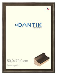DANTIK rám na obraz 50x70 | Ferrosa grafit (Plexi Čiré)