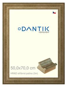 DANTIK rám na obraz 50x70 | HRAD stříbrná patina (Plexi Čiré)