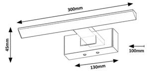 Rabalux 75024 - LED osvetlenie zrkadla do kúpeľne LORIC LED/6W/230V IP44 30 cm čierne