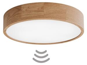 Stropné svietidlo so senzorom CLEO 4xE27/24W/230V pr. 47,5 cm dub