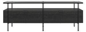 Čierny TV stolík v dekore duba 140x50 cm Wainwright - Queer Eye