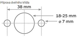 Dverové kovanie TWIN ALLEGRA 1618 bez výplne (CM), kľučka-kľučka, Bez spodnej rozety, Twin CM (čierny mat)