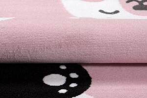 Detský koberec PINKY DE78A Bear Panda Rabbit ružový