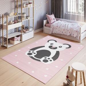 Detský koberec PINKY DF04A Bear ružový